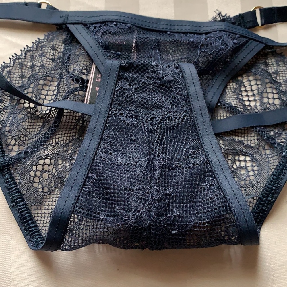 VS lace strappy panty dark 🌊 sea color - Picture 8 of 11